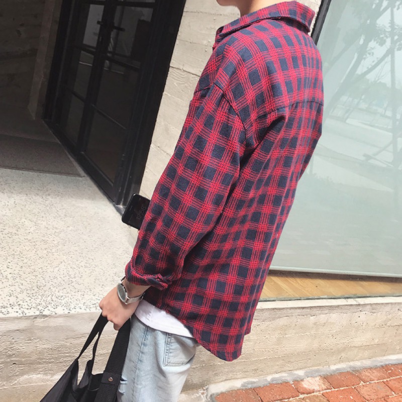 Áo khoác sơ mi họa tiết caro thời trang trẻ trung | BigBuy360 - bigbuy360.vn