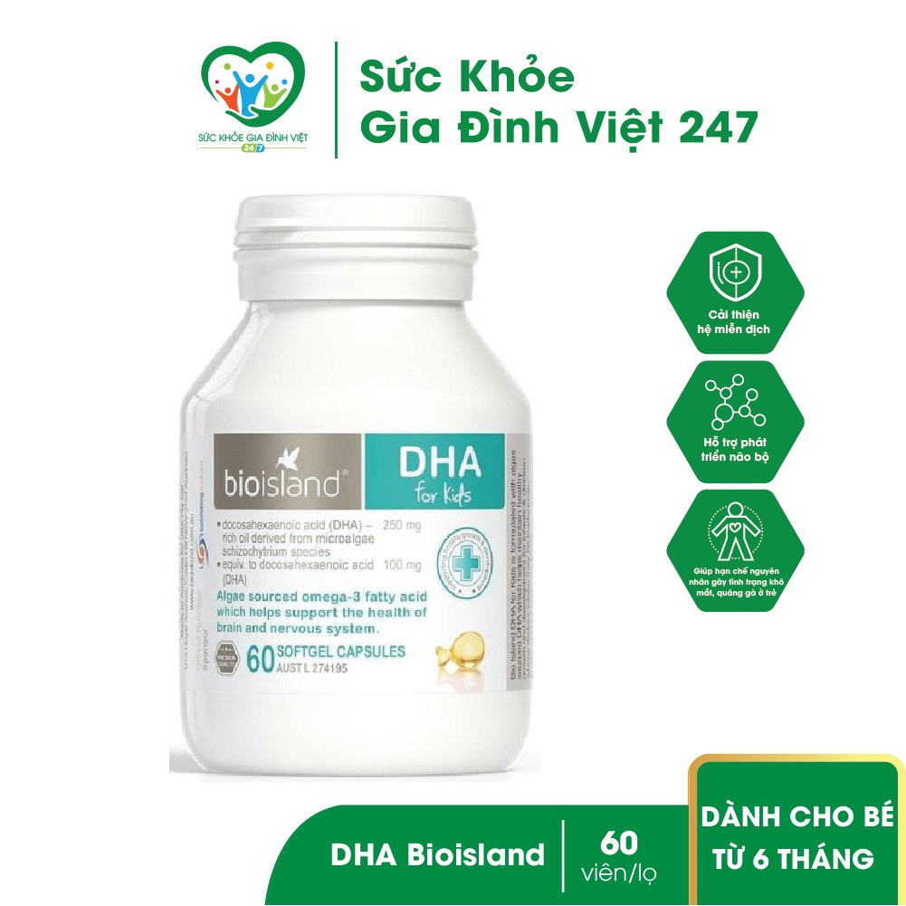 Viên uống bổ sung DHA Bio Island dành cho bé