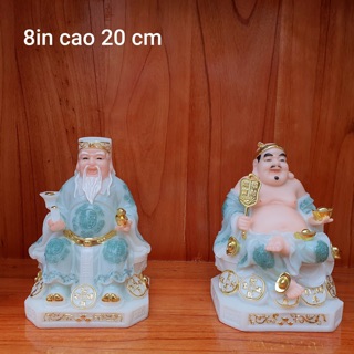 Cặp thần tài ông địa đá 8in cao 20 cm cao cấp