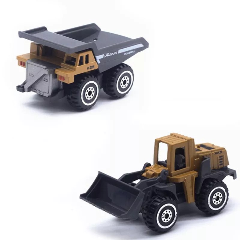 Set 6 mô hình đồ chơi xe kéo hợp kim dành cho trẻ em
