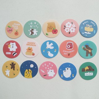 Set 15 sticker GIẤY nhiều chủ đề trang trí sổ scrapbook