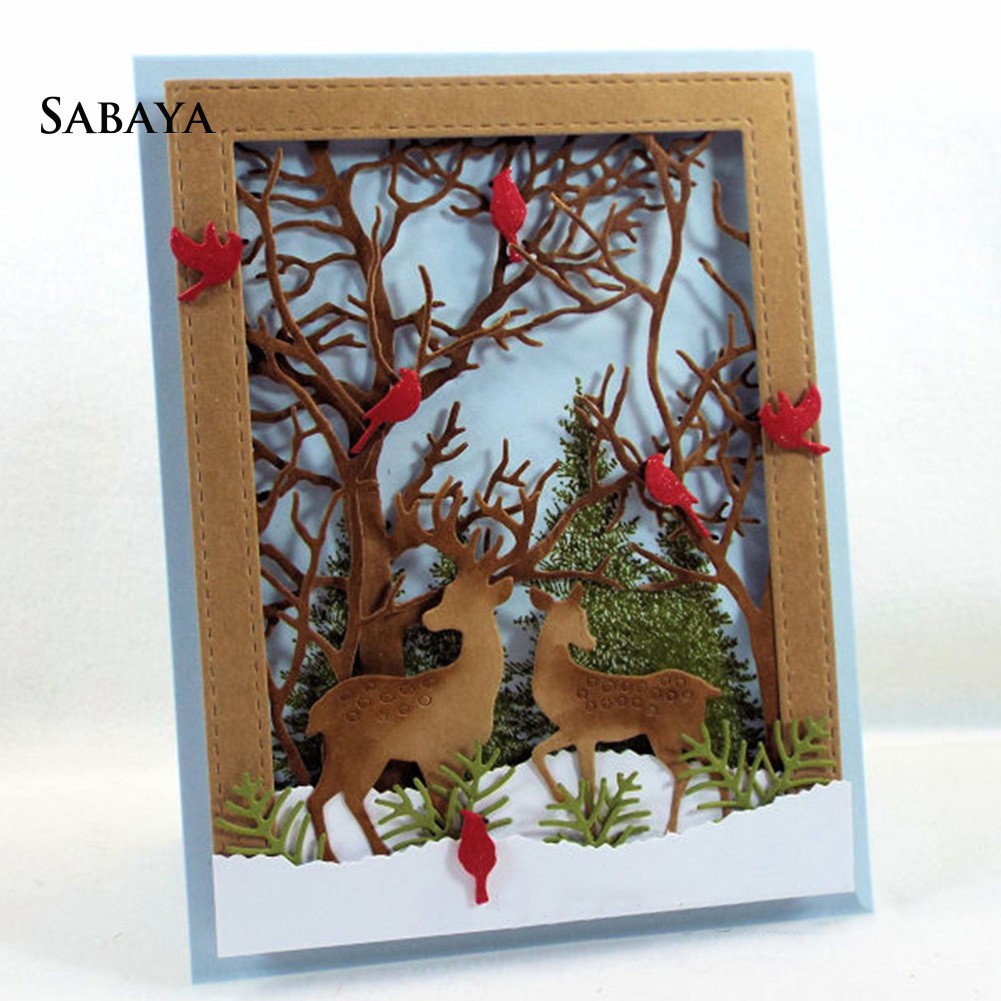 Khuôn cắt giấy kim loại hình hươu trang trí tập ảnh