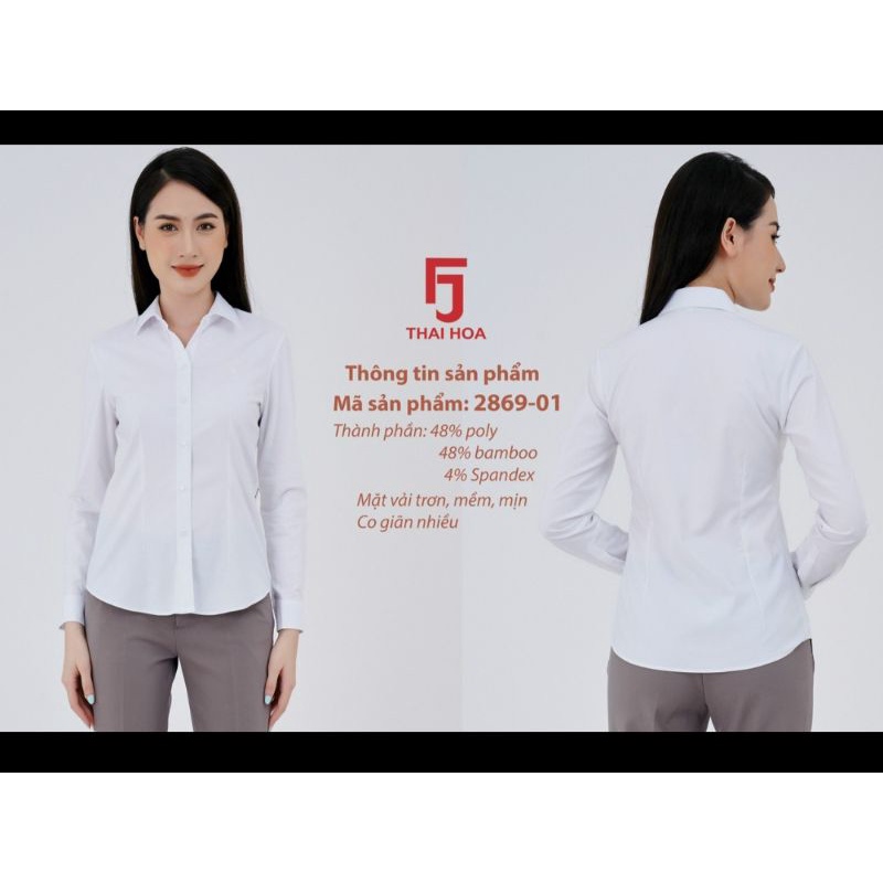 Áo sơ mi Thái Hòa mã 2869 vải sợi tre co giãn có nhiều màu