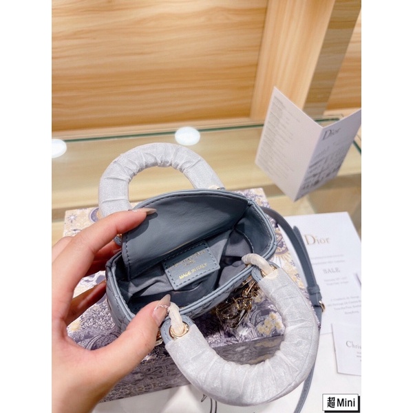 Túi xách Diỏr lady micro sz mini 3 ô chất da thật sz 12cm