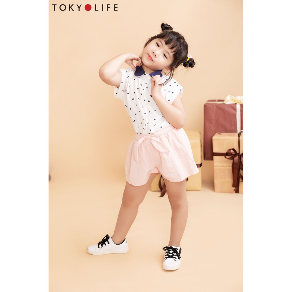 Áo sơ mi Bé gái TOKYOLIFE sát nách dáng suông dài dễ thương E4SSS012E