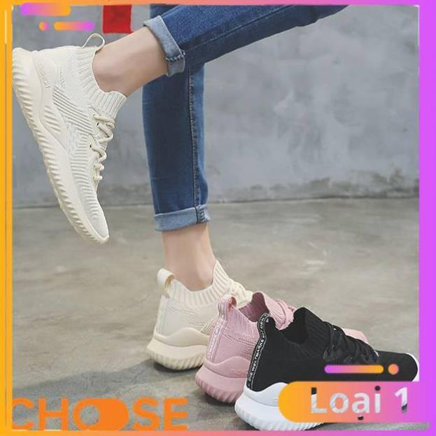 Giày Nữ Sneaker Choose Vải Cột Dây Siêu Nhẹ Thoáng Khí Tăng Chiều Cao