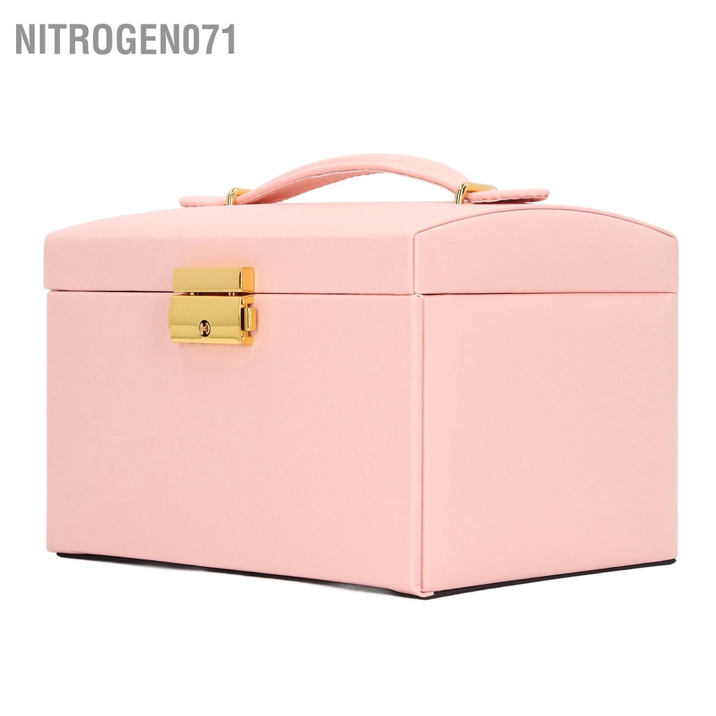 Nitrogen071 Hộp đựng đồ trang sức khuyên tai, lắc tay, vòng tay. Hộp cất đồ trang sức chống oxy hóa - 3 lớp bằng daTiết kiệm không gian Nhỏ gọn xách tay