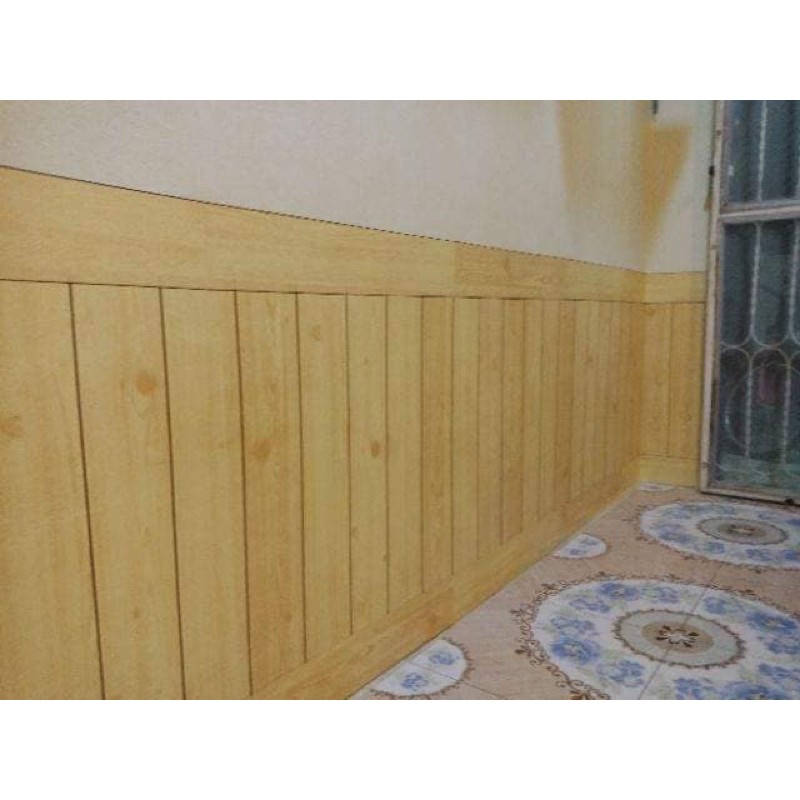 Giấy dán tường giả gỗ ❤FREESHIP❤️⭐️màu vàng nâu trơn có sẵn keo khổ 45cm