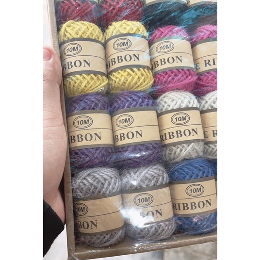 12 cuộn dây gai,dây thừng nhiều màu làm đồ hanmade