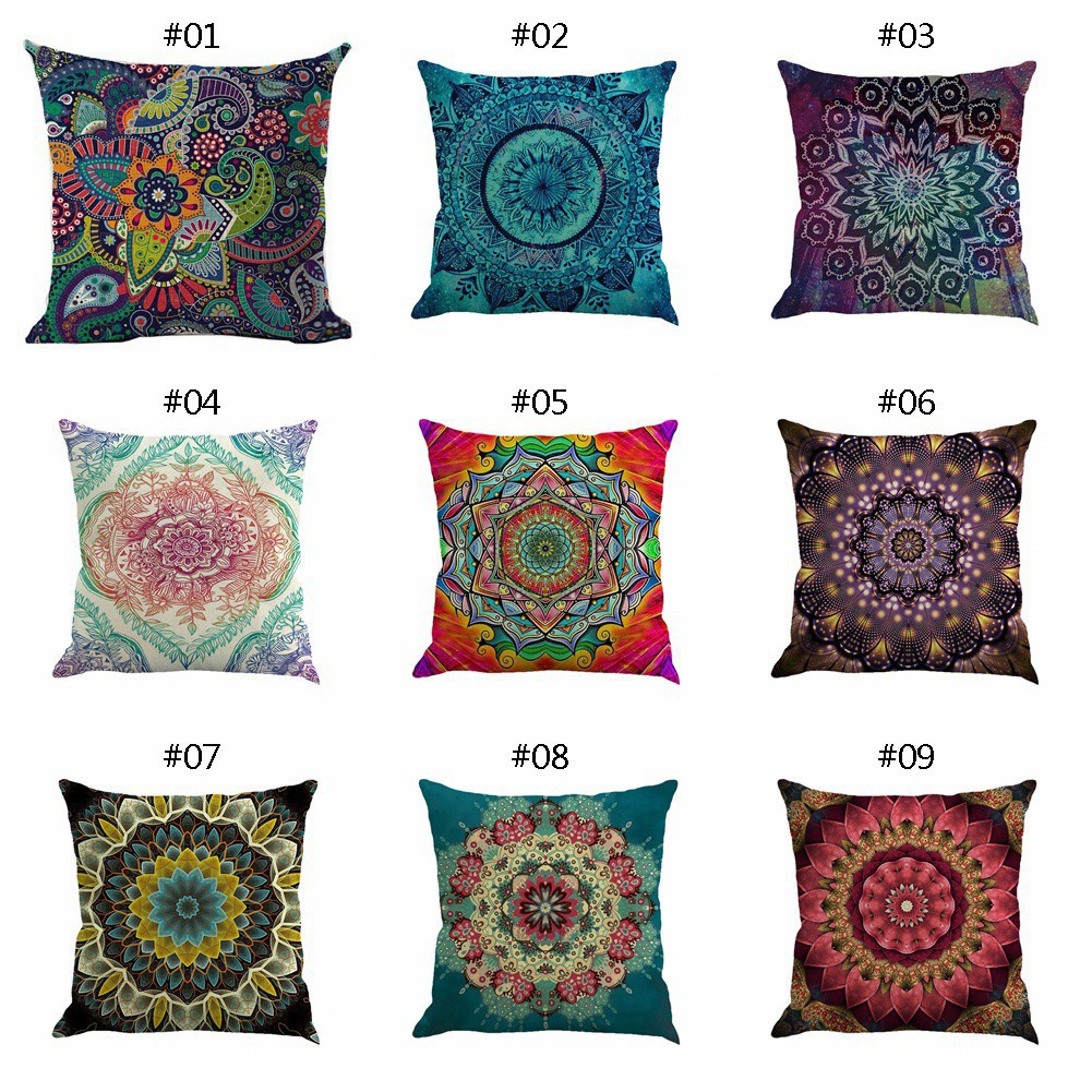 Áo Gối Được Làm Từ Cotton Và Vải Lanh Với Họa Tiết Theo Phong Cách Bohemian 45X45Cm