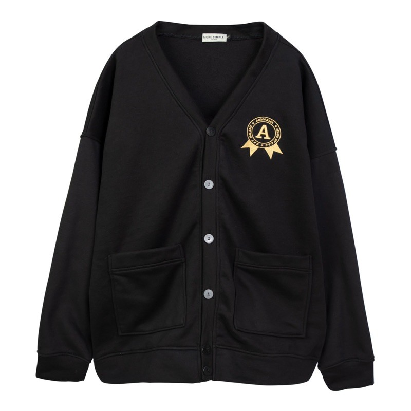 Áo khoác nỉ Cardigan logo A ulzzang (ẢNH THẬT)