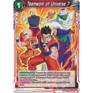 Thẻ bài Dragonball - TCG - Teamwork of Universe 7 / BT14-027'