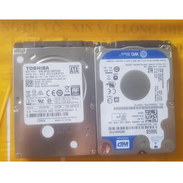 Ổ HDD 2.5'' LAPTOP BÓC MÁY 500GB ĐÃ TEST OK