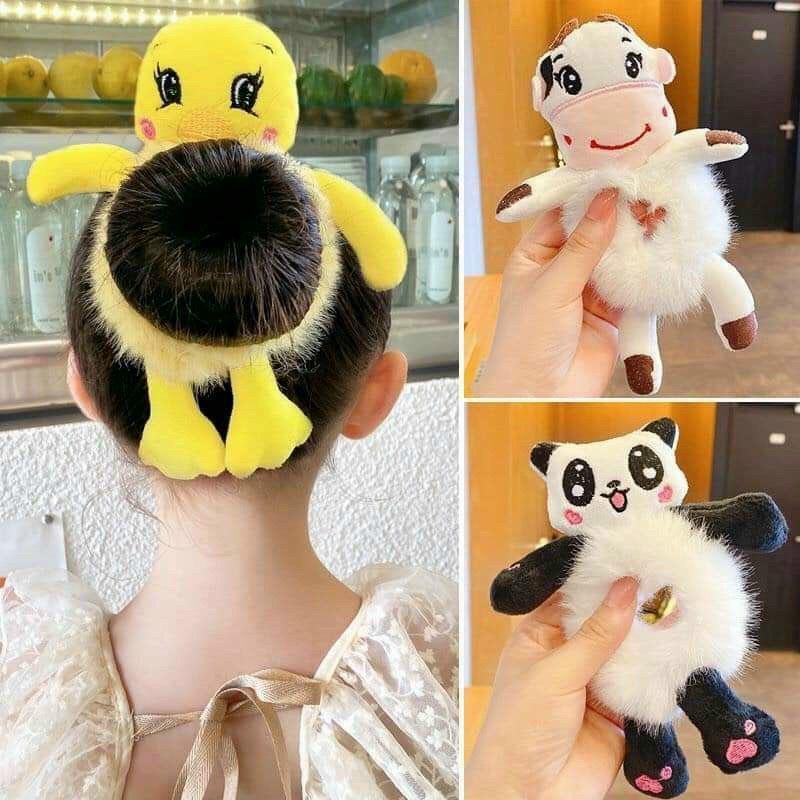 Cột Tóc Hình Thú Bông Mềm Mịn Dễ Thương, cột tóc gấu bông