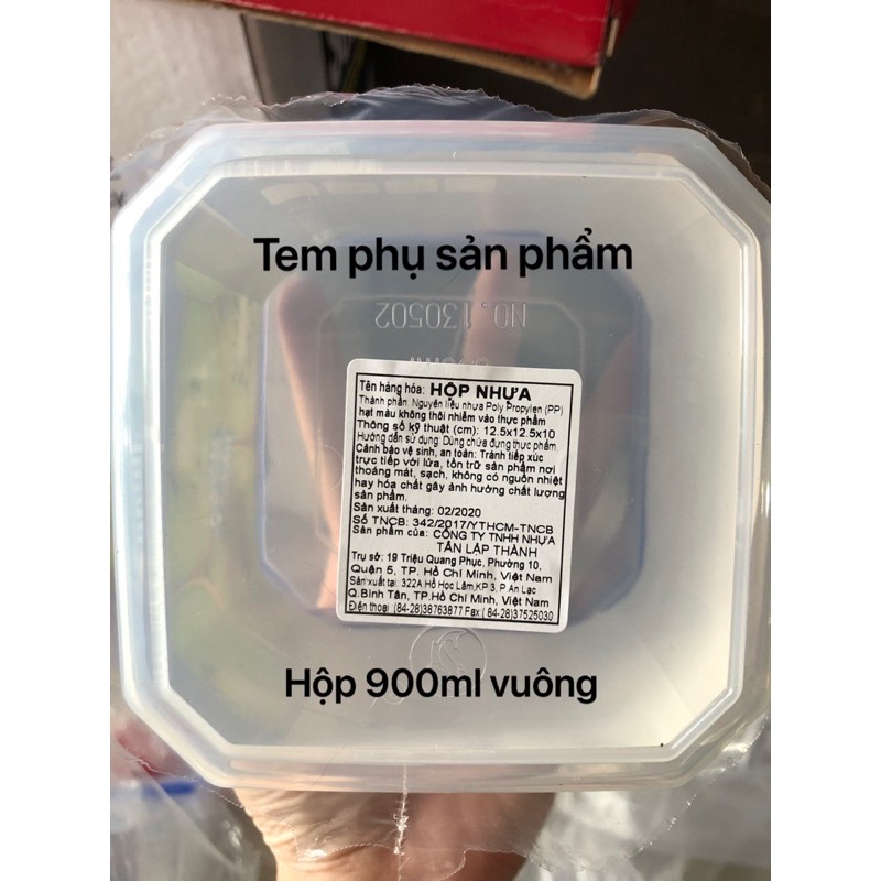 HỘP NHỰA 900 ML/1200 ML/2500 ML TÂN LẬP THÀNH, DÙNG ĐƯỢC LÒ VI SÓNG. Hộp nhựa 900ml/2500ml (2,5 lít)