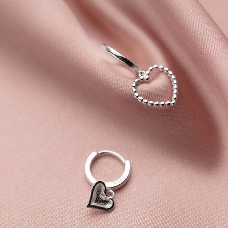 Khuyên Tai Hình Trái Tim Đính Hạt Dễ Thương 191186Áo Kiểu Hàn Quốc Thiết Kế Đơn Giản Dễ Phối Đồ