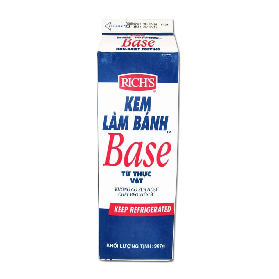 Kem tươi topping base rich’s – hộp cao 907g