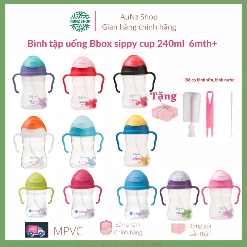 [Tặng bộ 2 cọ] Bình tập uống Bbox sippy cup 240ml dành cho bé từ 6 tháng tuổi