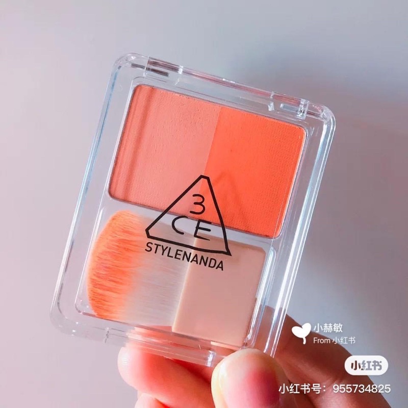 Má Hồng 3CE Dual Blend Blusher Màu Tone Hồng + Cam