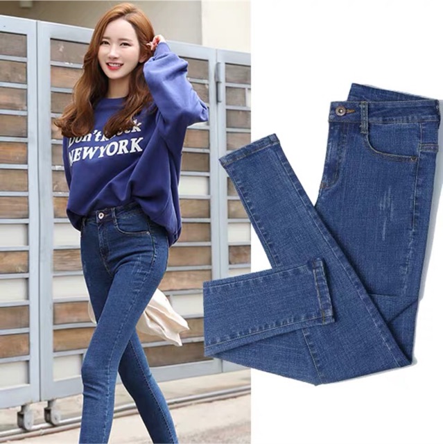 Quần Jean nữ cạp cao form ôm dáng chuẩn cao cấp (Hàng sẵn)