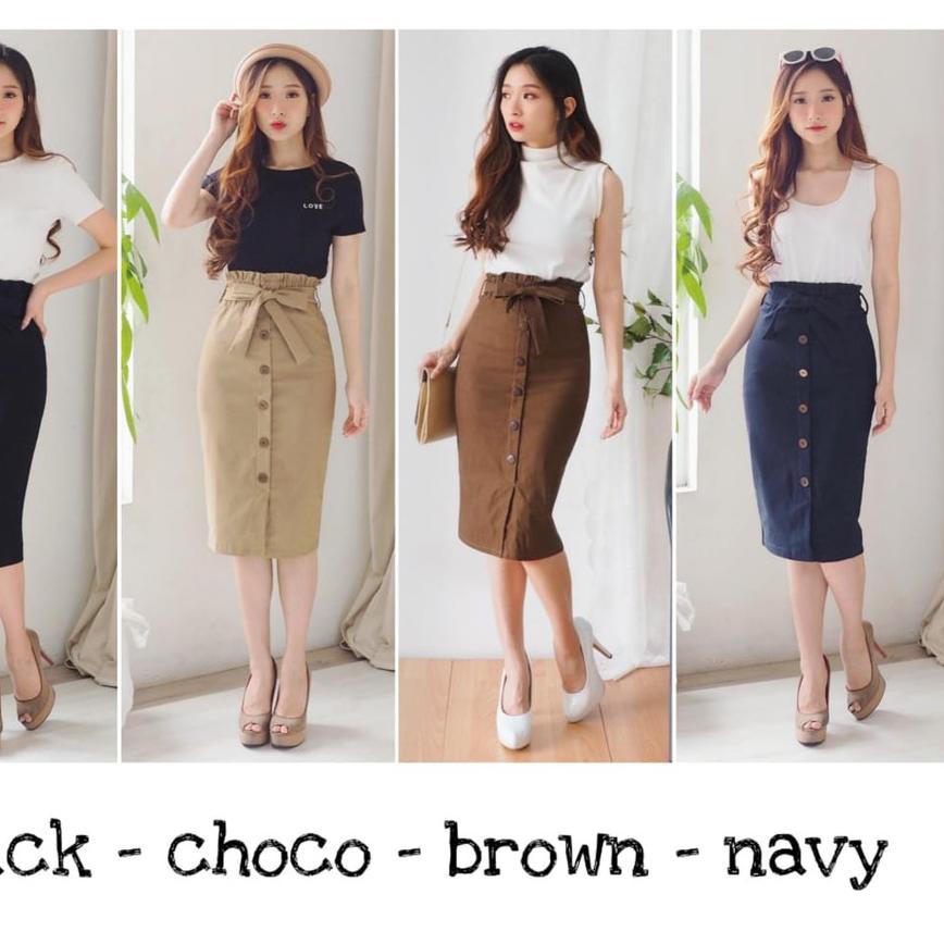 Chân Váy Bút Chì Màu Trơn Chất Liệu Cotton Co Giãn Thời Trang Đường Phố Cho Nữ | BigBuy360 - bigbuy360.vn