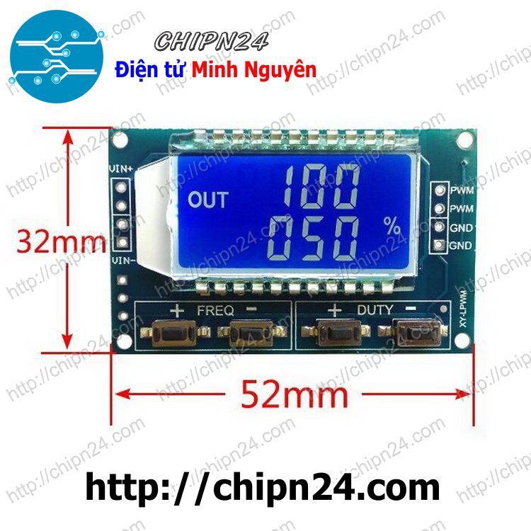 [1 pcs] Mạch Phát Xung PWM Hiển Thị LCD XY-LPWM 1Hz-150KHz