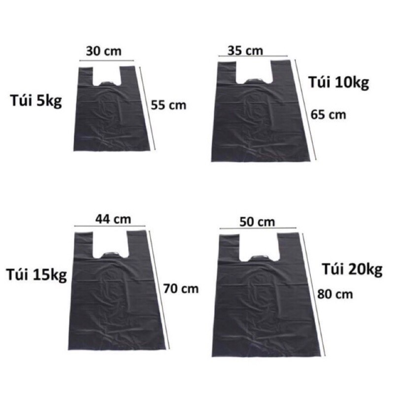 ( Ship hỏa tốc HN ) Túi nilong đen đựng rác túi đóng hàng các kích cỡ có quai( 1kg)