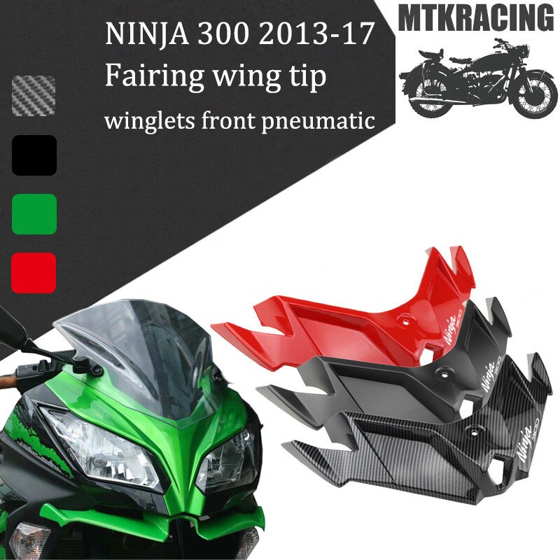 Dành Cho NINJA NINJA 250 NINJA 300 Áo Giáp Khí Động Học Xe Máy Phía Trước Winglets Vỏ Bảo Vệ Bằng Sợi Carbon 20