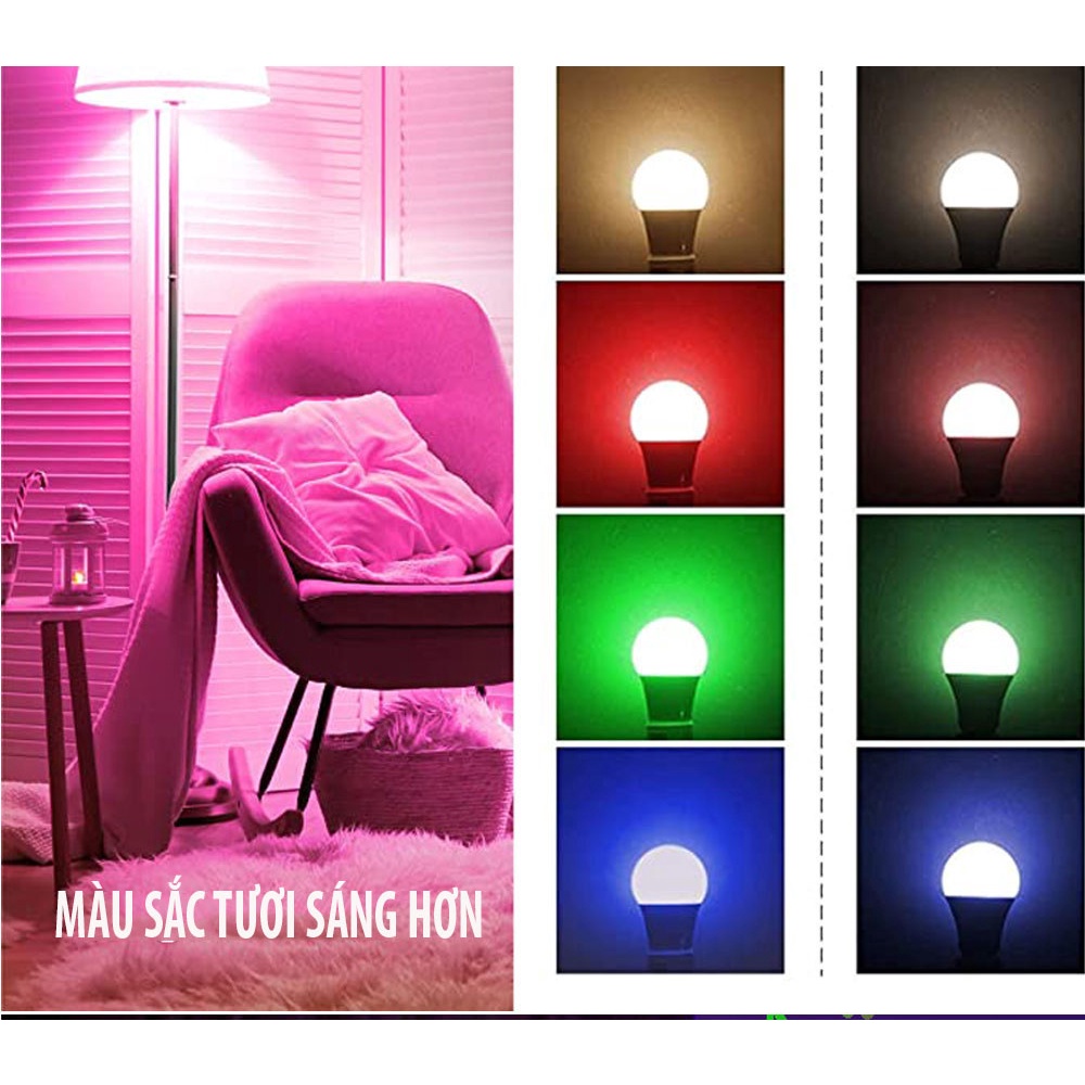 Bóng Đèn Thông Minh Tuya bluetooth/ WiFi,Bóng Đèn Có Thể Điều Chỉnh Độ Sáng Màu RGB, trợ lý giọng nói Google/Alexa