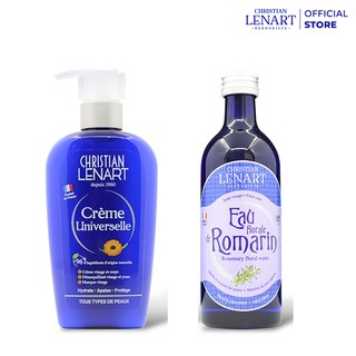 Combo Toner Hoa Hương Thảo 200ml và Kem Dưỡng Ẩm Phục Hồi Hoa Cúc Vạn Thọ 250ml (HSD: 12.2021) Christian Lenart