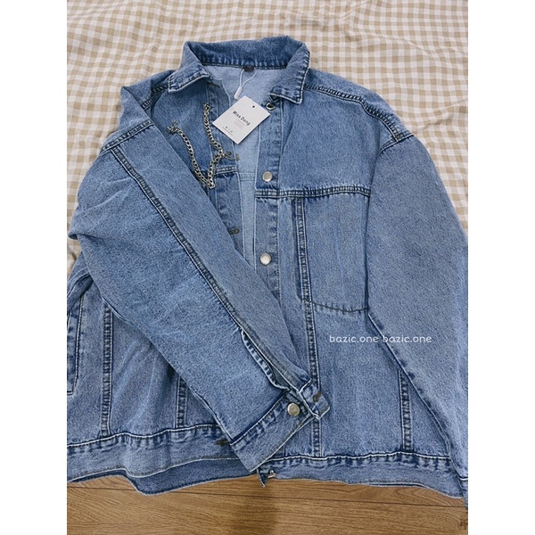 Áo khoác denim jacket 1 túi form oversize