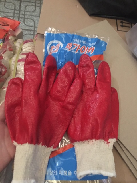 Găng tay  phủ cao su 2 mặt Hàn Quốc- hàng vip