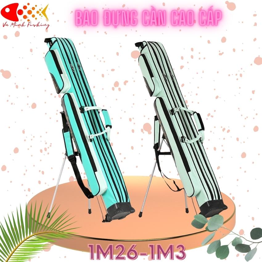 TÚI ĐỰNG CẦN CÂU 2 ngăn 1m25 dạng cứng chuyên bao đựng cần câu tay phụ kiện câu đài