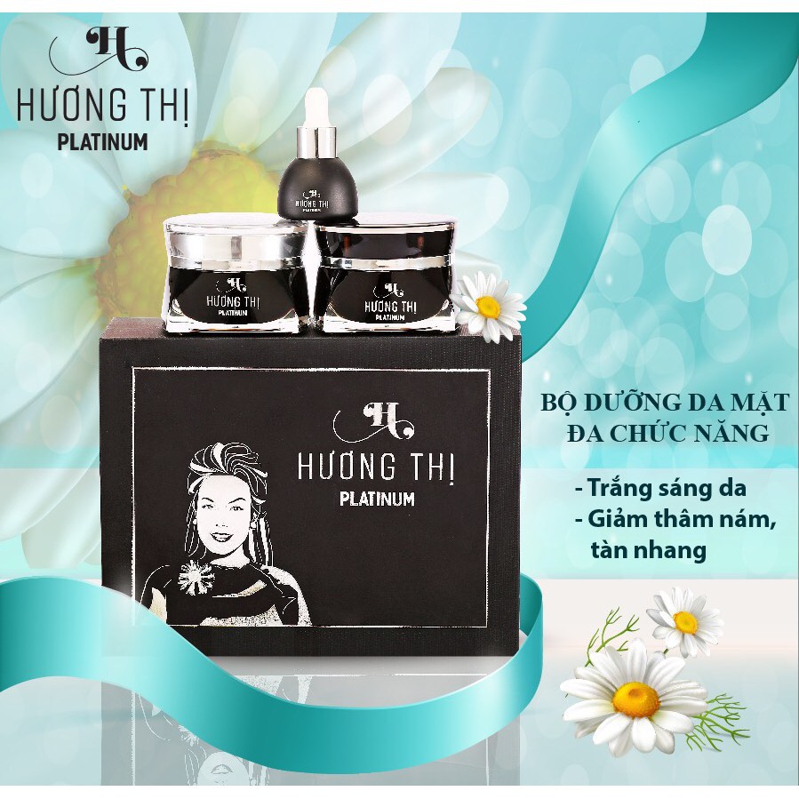 Bộ mỹ phẩm Hương Thị Platinum đa chức năng sáng tối bộ 3 thần thánh  + Tặng ngẫu nhiên mẫu thử nước hoa Hương Thị