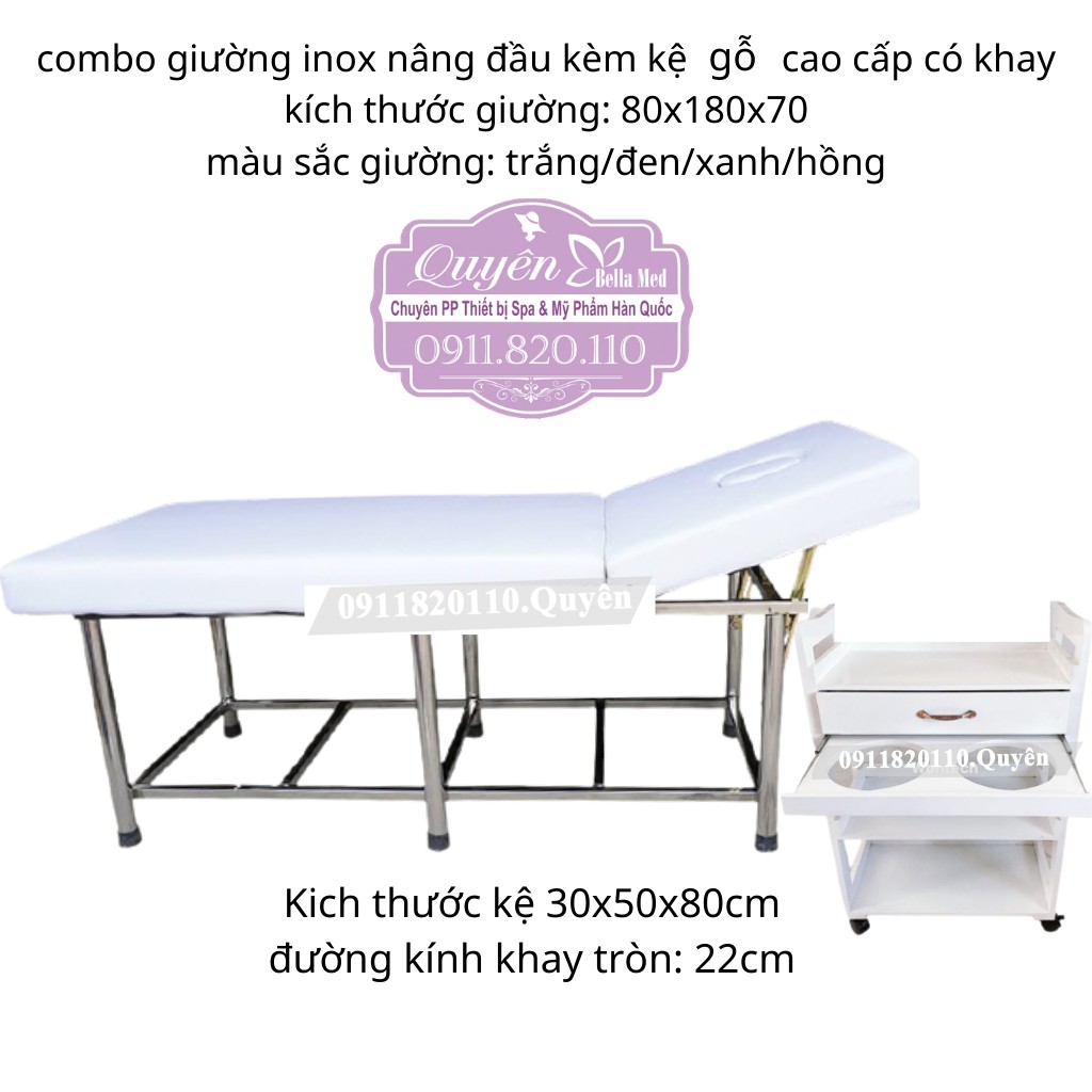 combo siêu hot giường inox chuyên dụng kèm kệ, giá mayo