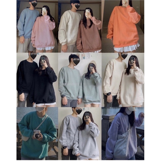 [ Quà Tặng Là chun buộc tóc] Áo Sweater Trơn Dáng rộng