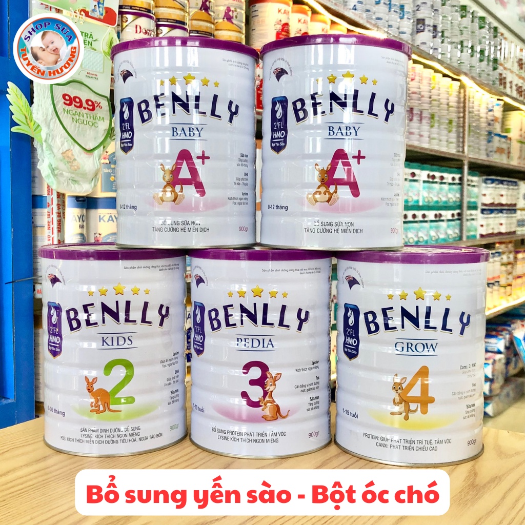 Sữa Benlly số 1,2,3,4 Hộp 900G - Bổ sung bột yến sào cao cấp