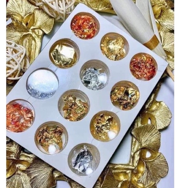 Set Giấy Nhũ Vàng Bạc Trang Trí Móng