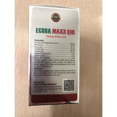 Ginkgo Biloba 360 - HOẠT HUYẾT DƯỠNG NÃO Ecoba Maxx Q10 VIÊN NANG BỔ NÃO, tăng cường trí nhớ
