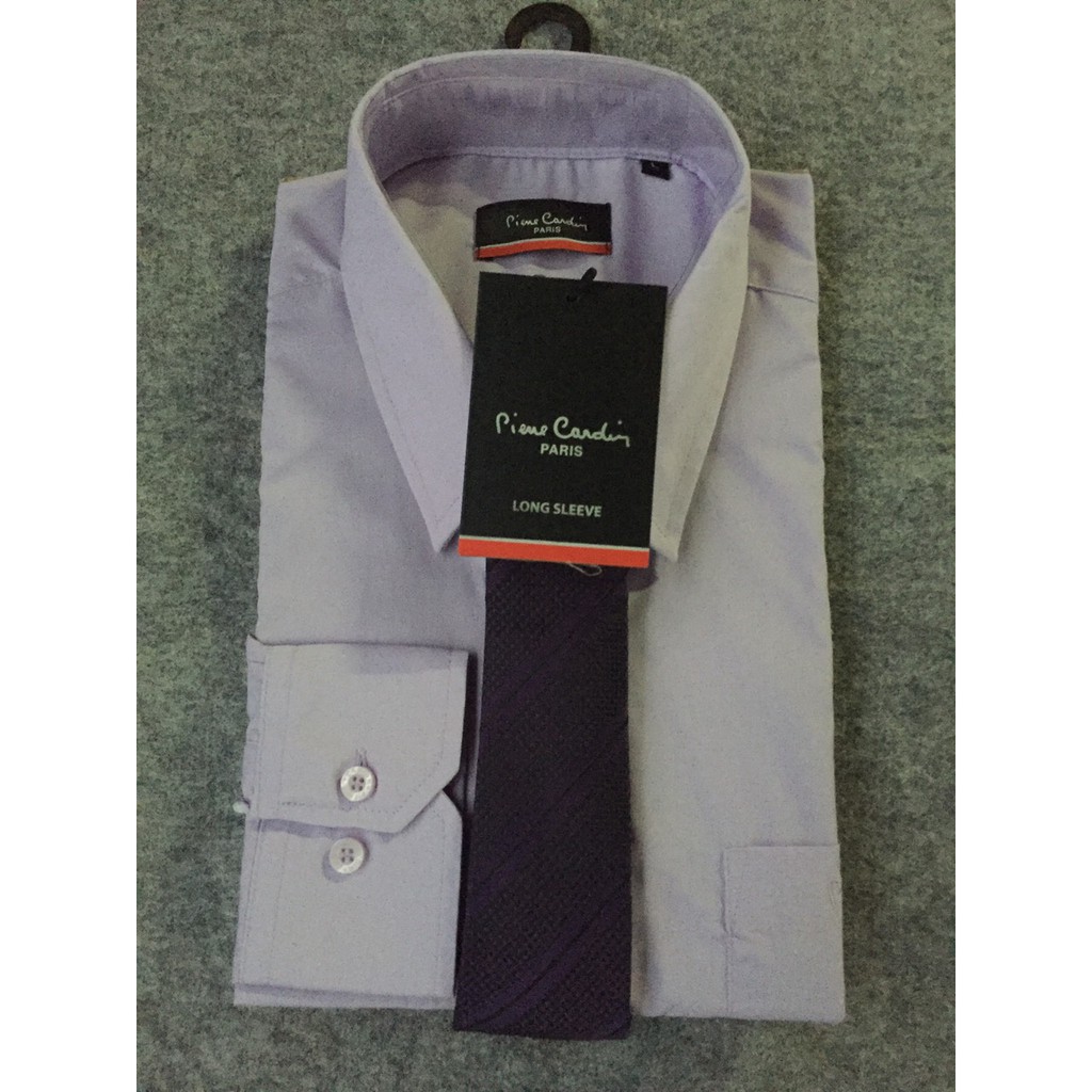 Áo Sơ Mi Nam Dài Tay Pierre Cardin Long Sleeve Shirt Mens With Giorgio Tie Cao Cấp (Sọc Caro - UK )