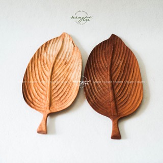 Đĩa gỗ hình lá/ Đĩa gỗ decor