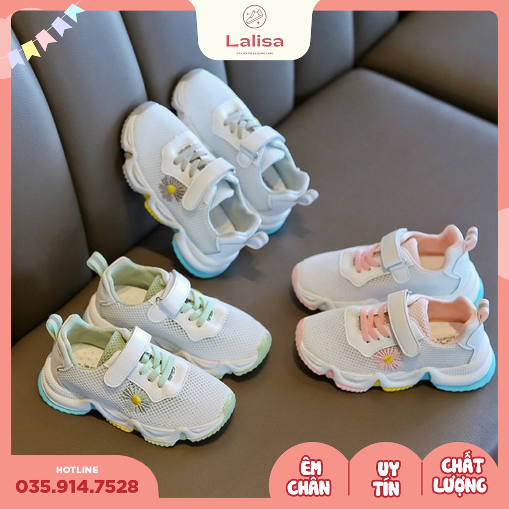 [Hàng chính hãng] Giày Thể Thao, Giày Sneaker Hoa Cúc, Phối Lưới Đế Màu, Thời Trang Phong Cách LALISA, Size từ 26 - 30