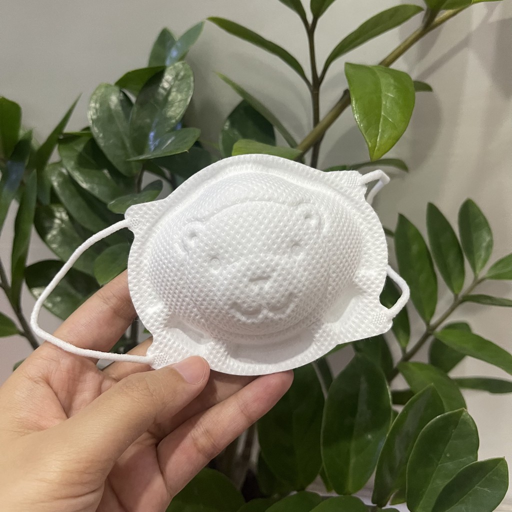 Khẩu trang hình gấu Pigeon mẫu 2021 cho trẻ sơ sinh đến 2 tuổi (Set 3 cái). Thiết bị y tế - Riokids KT3