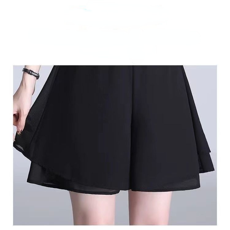 Quần Short Voan Ống Rộng Lưng Cao Thời Trang Mùa Hè Dành Cho Nữ