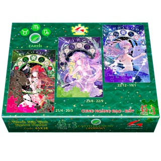 Tranh xếp hình Jigsaw Puzzle Tia Sáng 45 mảnh Combo 3 trong 1 - Cung hoàng đạo - Đất - MSP: 45-3E