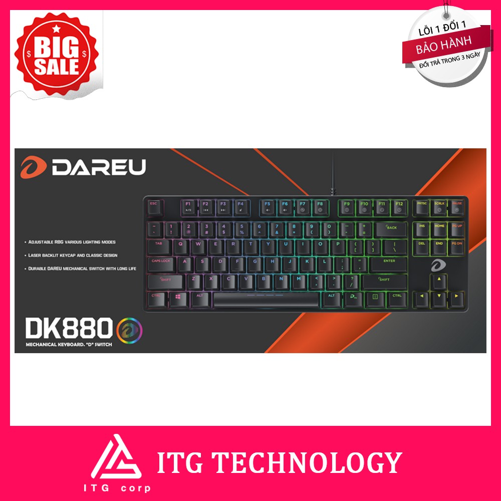 [ SIÊU PHẨM CHIẾN GAME ] Bàn phím cơ gaming DareU DK880/EK880