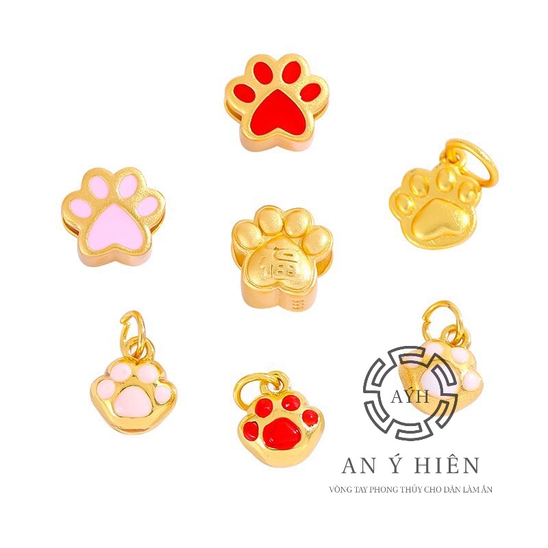 Charm Bàn chân cún Hồng #C500 ( An Ý Hiên)