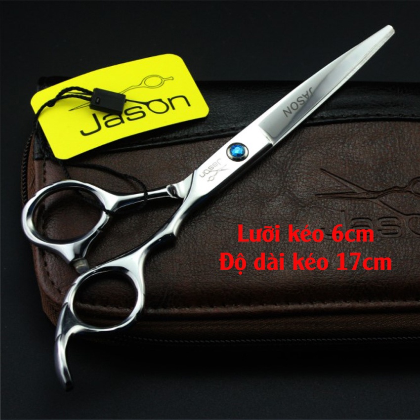 Bộ Kéo Cắt Tóc Nhập Khẩu Jason (Tặng Bao Da+Lọ Dầu+Khóa Kéo+2 Lược)