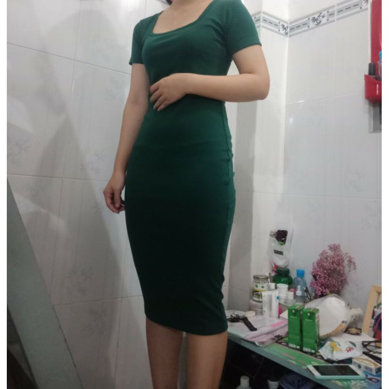 ĐẦM CỔ VUÔNG TAY NGẮN DÁNG ÔM BODY A3 NTTSHOP | BigBuy360 - bigbuy360.vn