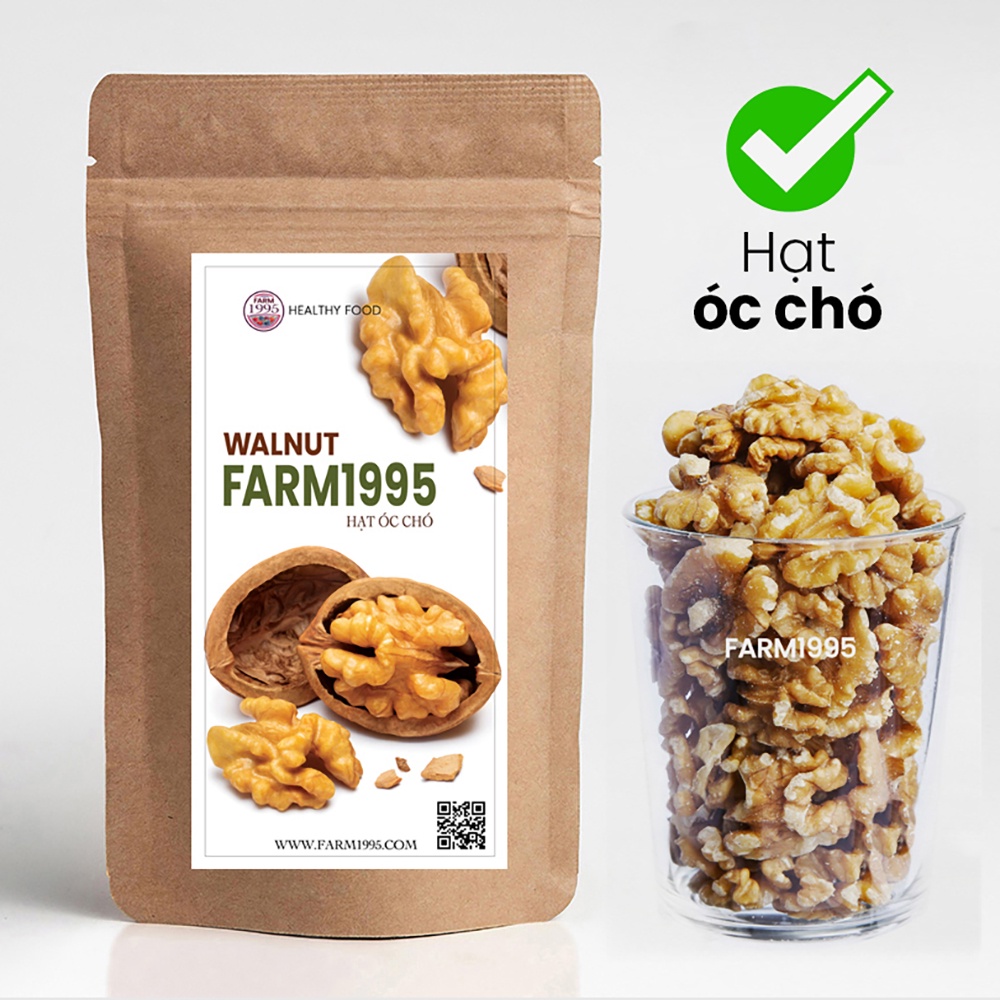 Combo Hạt óc chó và Hạt bí xanh Farm 1995 - 500g, Nhân hạt óc chó và Hạt bí xanh tách vỏ rang mộc